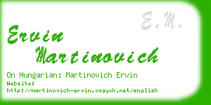 ervin martinovich business card